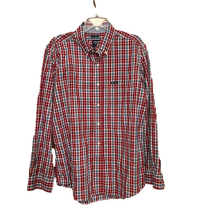 Chaps Men’s Plaid button front shirt. Size L